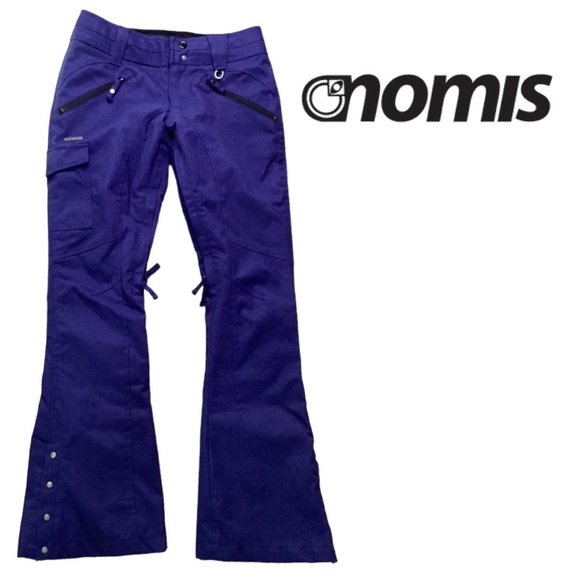 Nomis Guru Snowpants Darkest Blue Wool Waterproof Snowboard Ski Insulated Slim - Picture 1 of 11